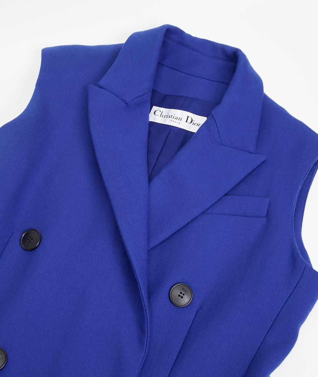 CHRISTIAN DIOR Фиолетовое шерстяное повседневное платье, фото 4