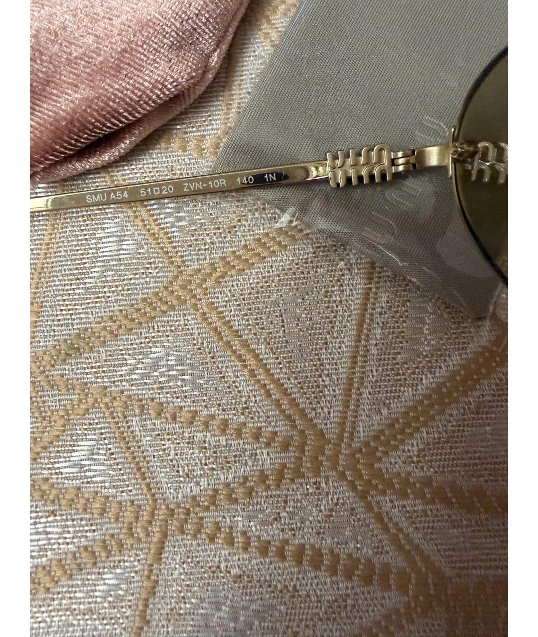 MIU MIU Желтые металлические солнцезащитные очки, фото 8