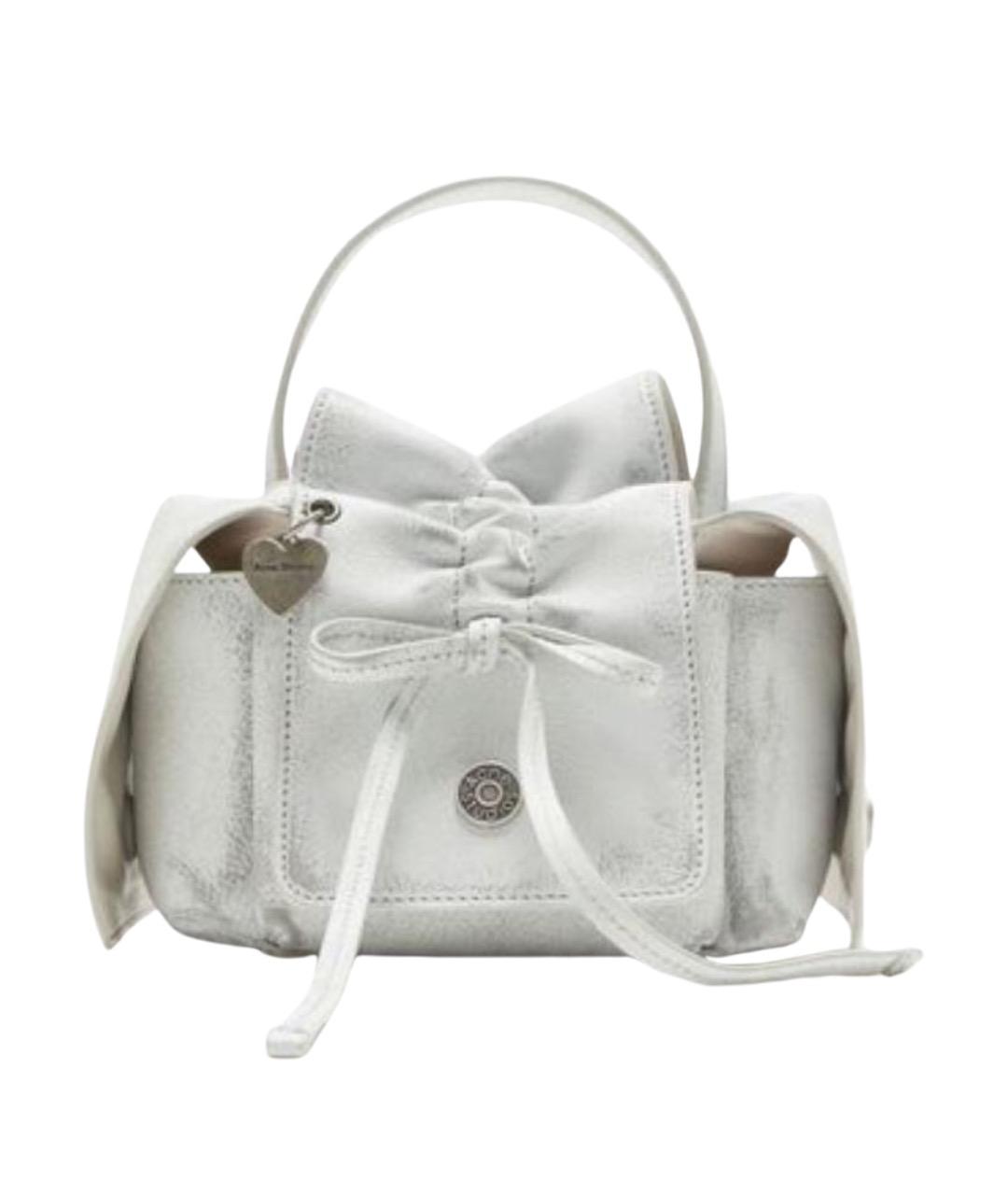 ACNE STUDIOS Белая кожаная сумка с короткими ручками, фото 1