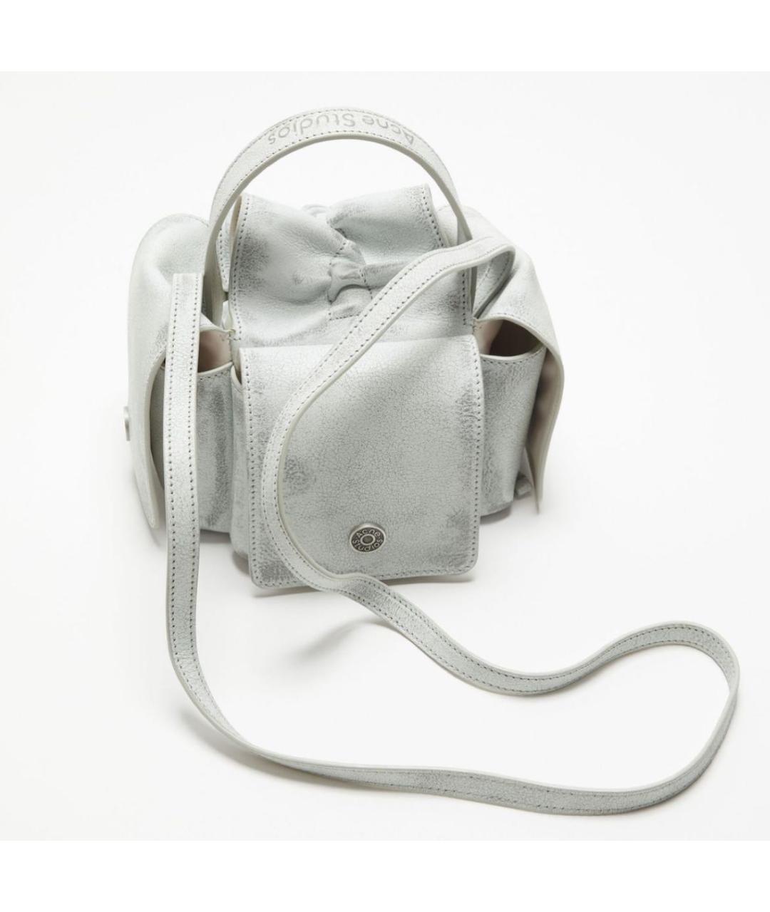 ACNE STUDIOS Белая кожаная сумка с короткими ручками, фото 2