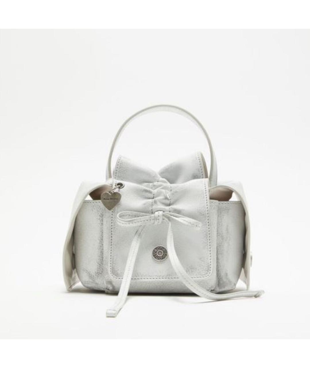 ACNE STUDIOS Белая кожаная сумка с короткими ручками, фото 8