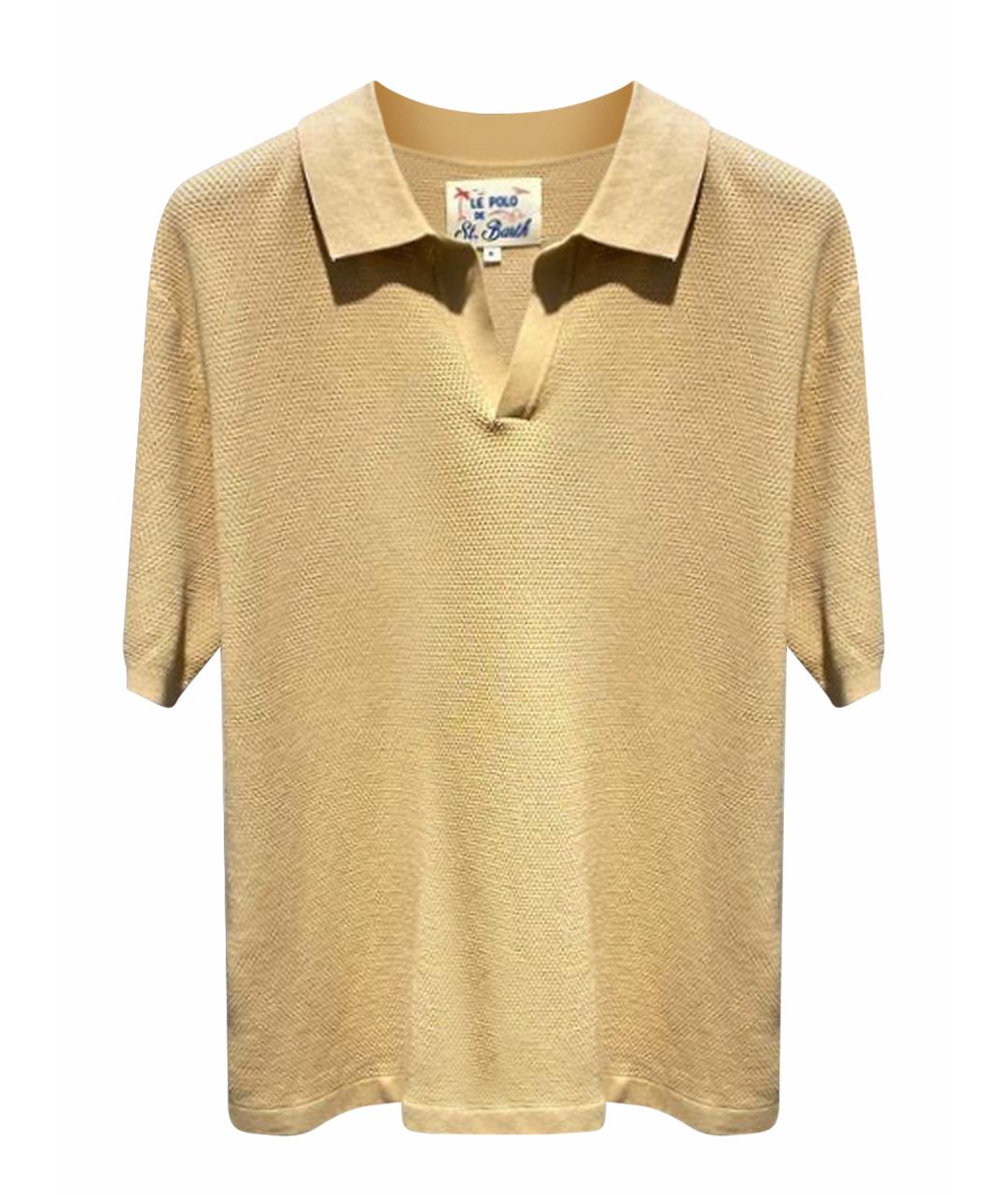 MC2 SAINT BARTH Бежевое хлопковое поло с коротким рукавом, фото 1