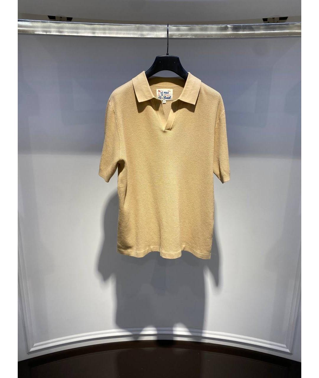MC2 SAINT BARTH Бежевое хлопковое поло с коротким рукавом, фото 3