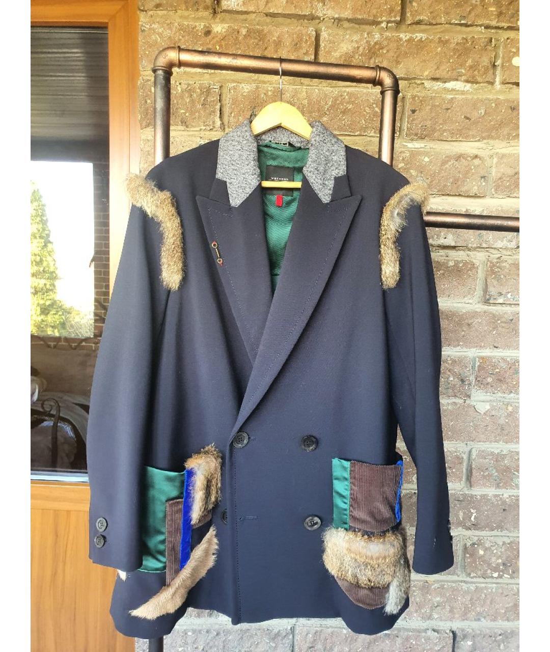 WEEKEND MAX MARA Синий хлопковый костюм с брюками, фото 2