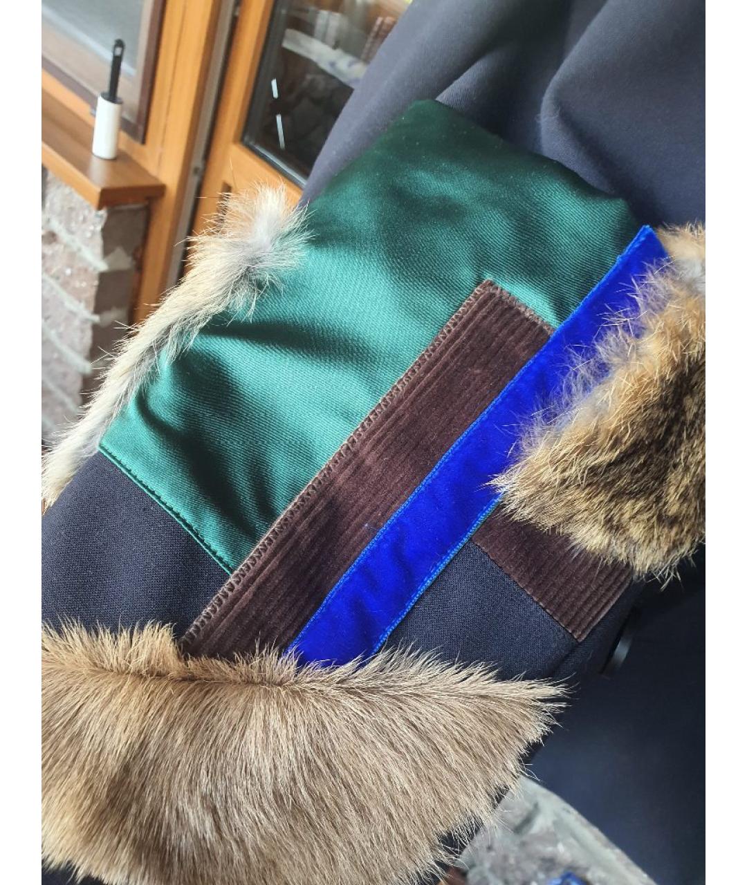 WEEKEND MAX MARA Синий хлопковый костюм с брюками, фото 7