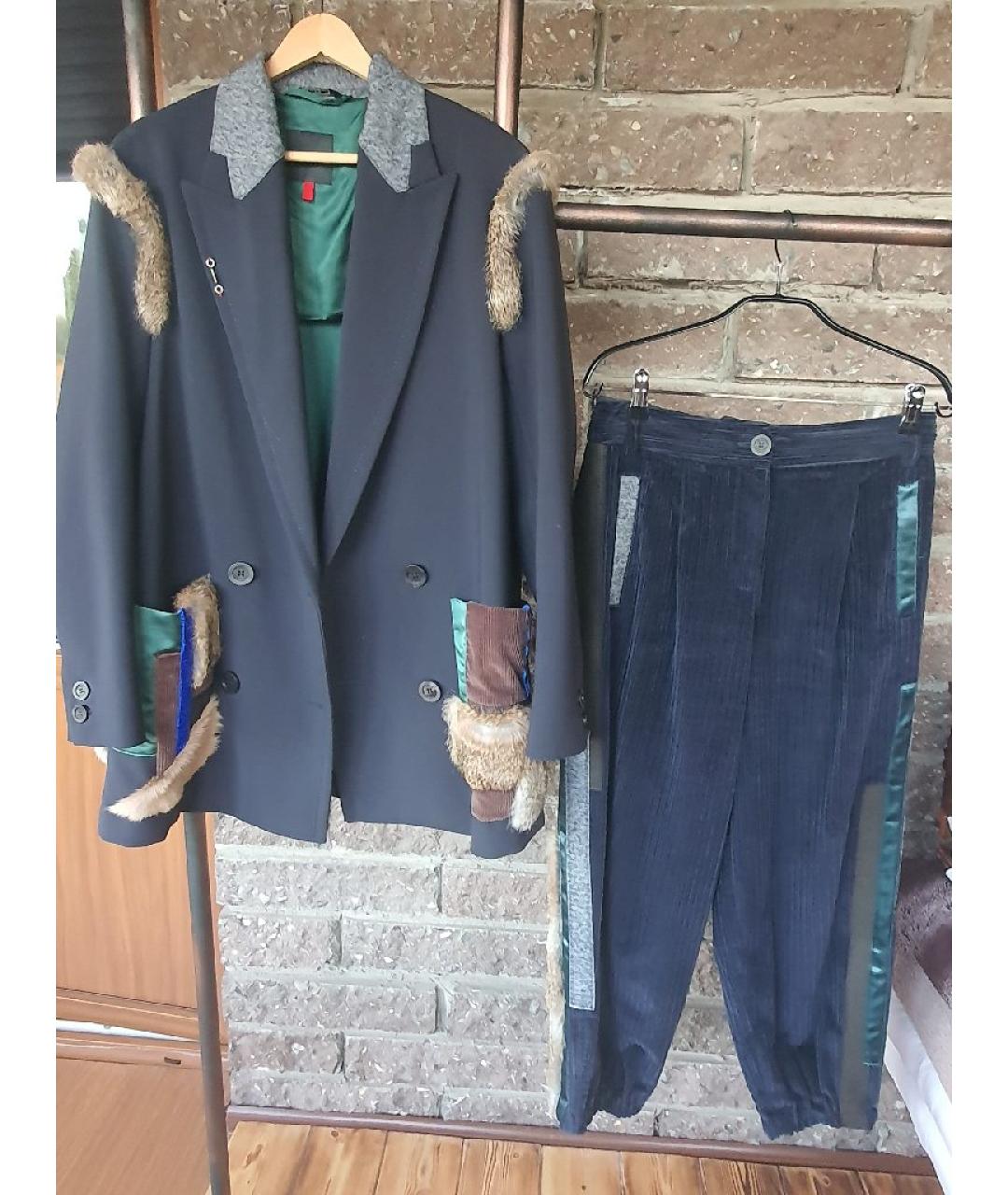 WEEKEND MAX MARA Синий хлопковый костюм с брюками, фото 10