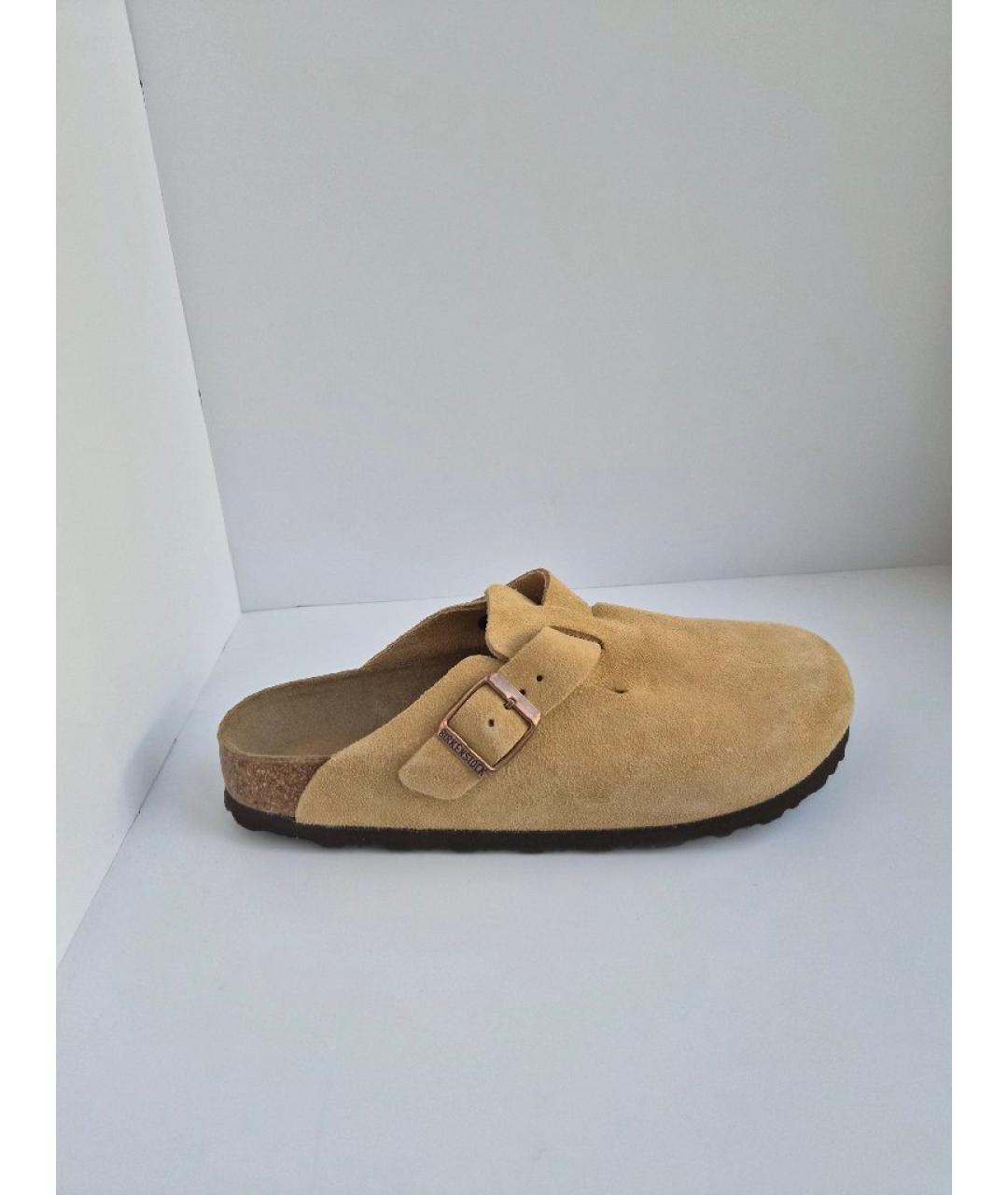 BIRKENSTOCK Бежевые замшевые сабо, фото 6