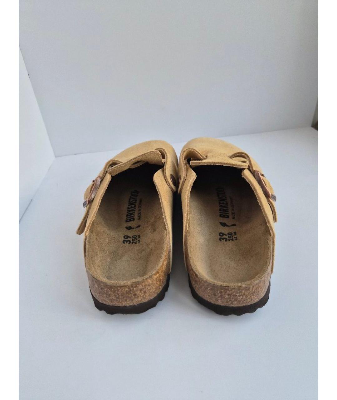 BIRKENSTOCK Бежевые замшевые сабо, фото 4