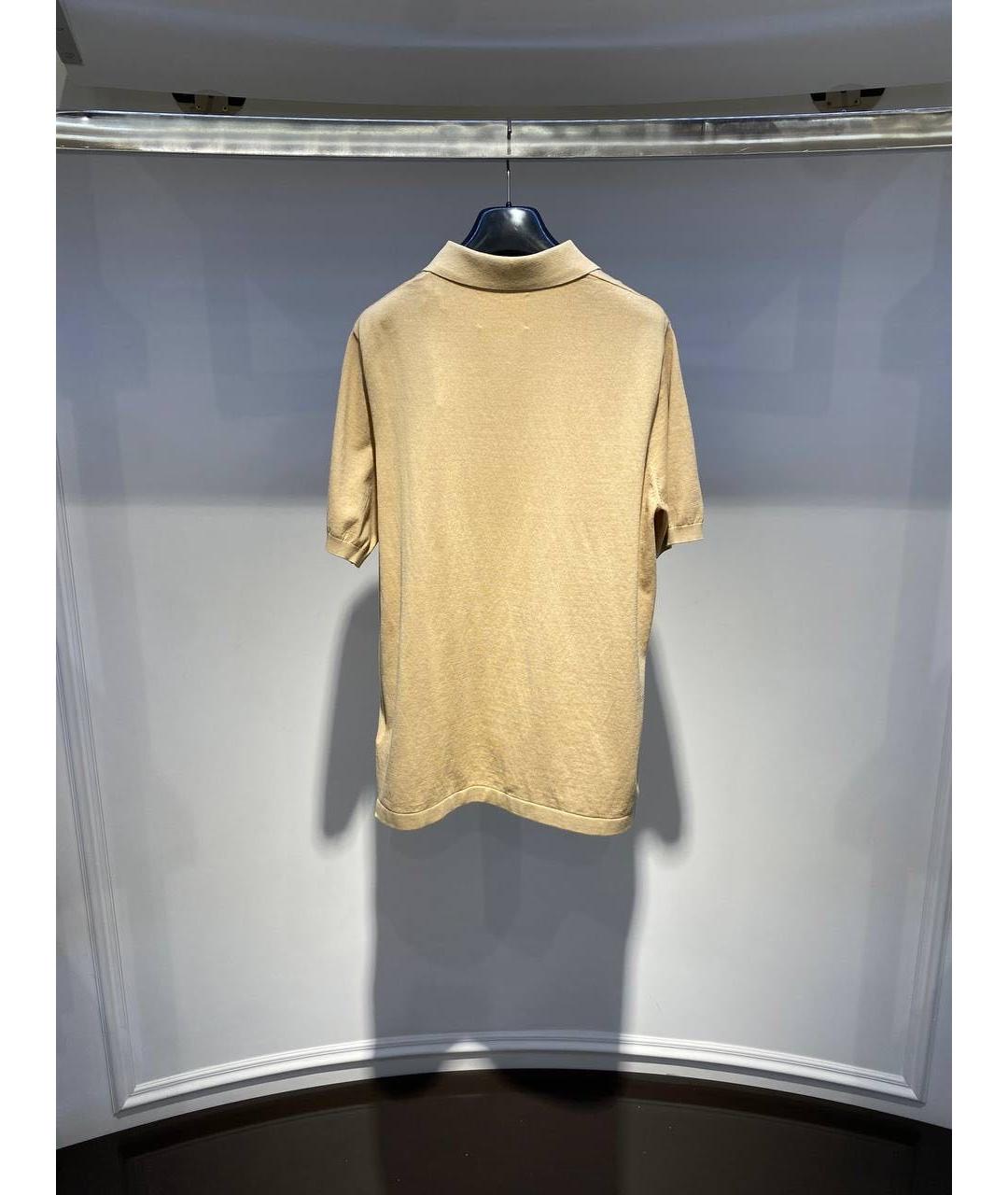 MC2 SAINT BARTH Бежевое хлопковое поло с коротким рукавом, фото 2