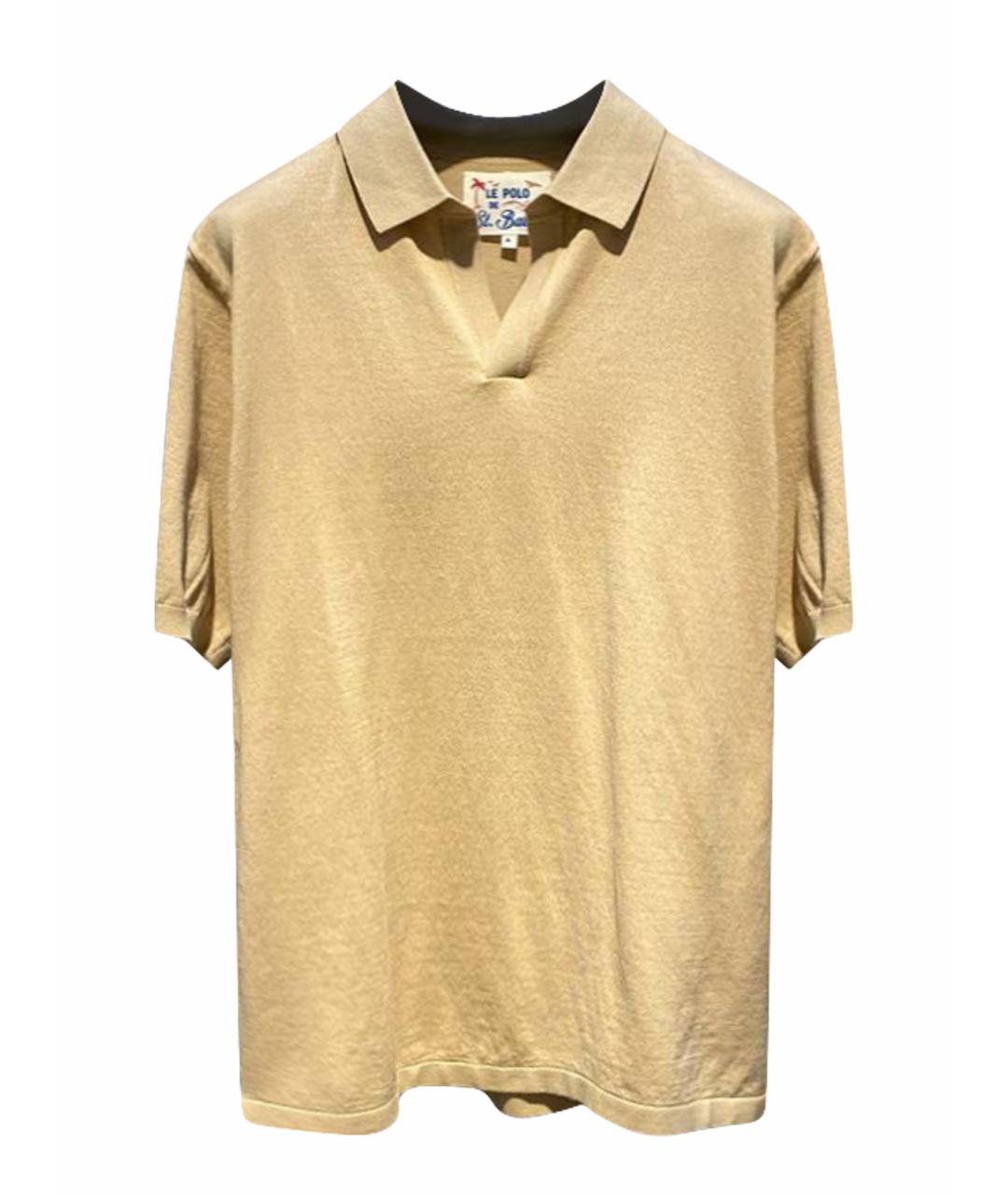 MC2 SAINT BARTH Бежевое хлопковое поло с коротким рукавом, фото 1