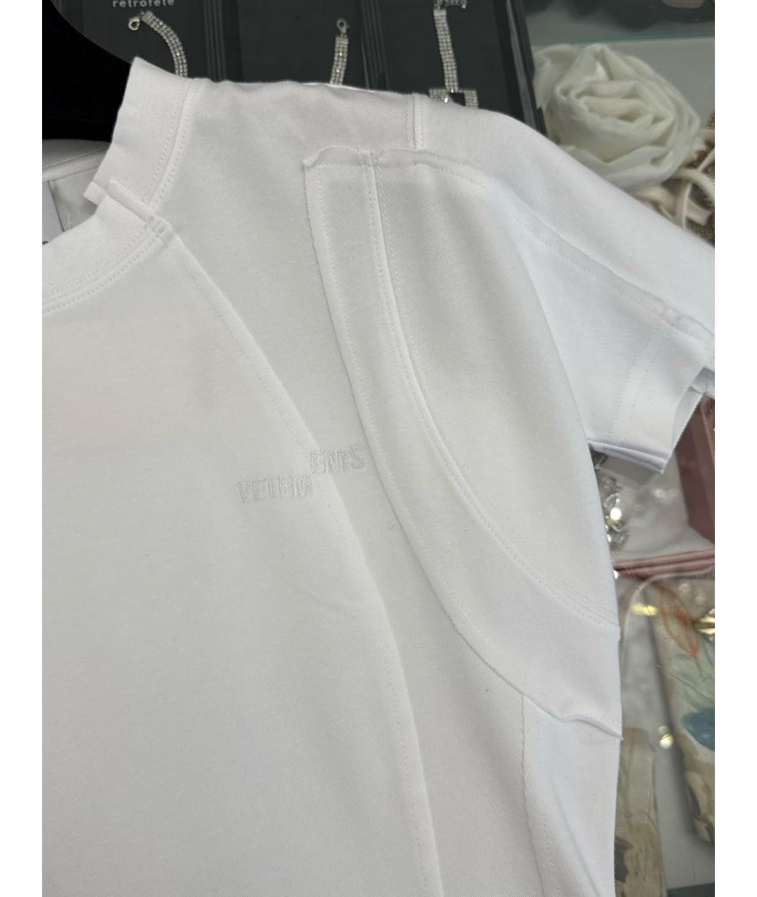 VETEMENTS Белая хлопковая футболка, фото 3