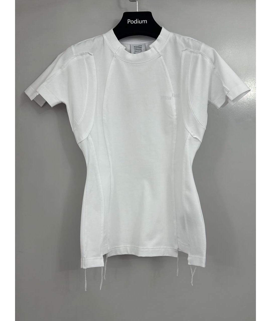 VETEMENTS Белая хлопковая футболка, фото 4