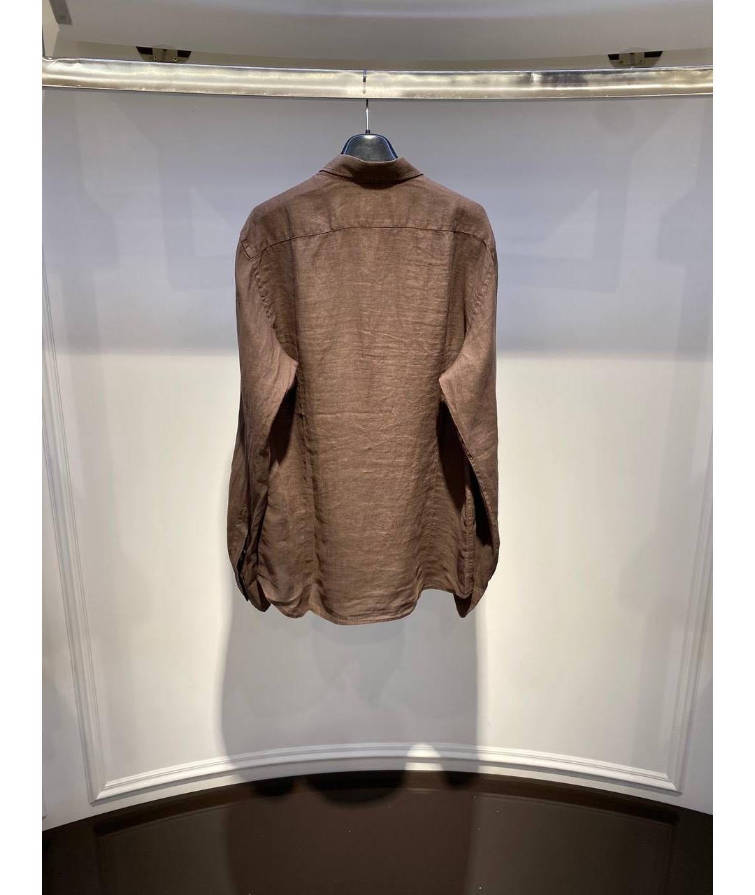 MC2 SAINT BARTH Коричневая льняная кэжуал рубашка, фото 2