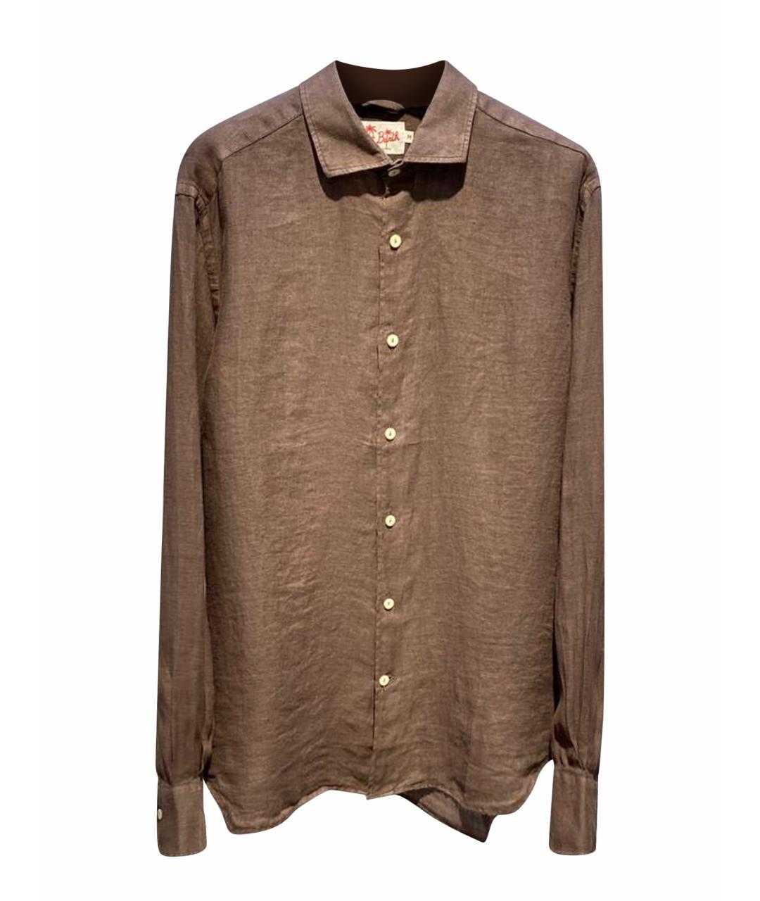 MC2 SAINT BARTH Коричневая льняная кэжуал рубашка, фото 1
