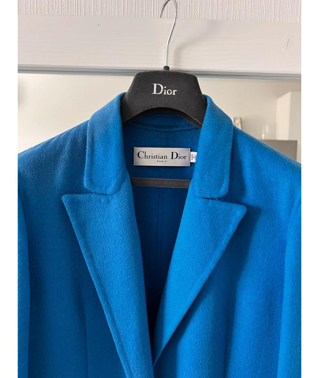 CHRISTIAN DIOR Синее шерстяное пальто, фото 5