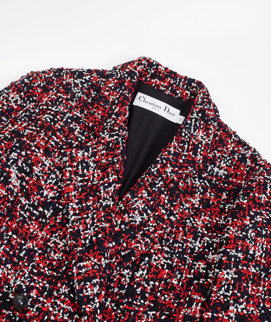 CHRISTIAN DIOR Красное шерстяное повседневное платье, фото 3