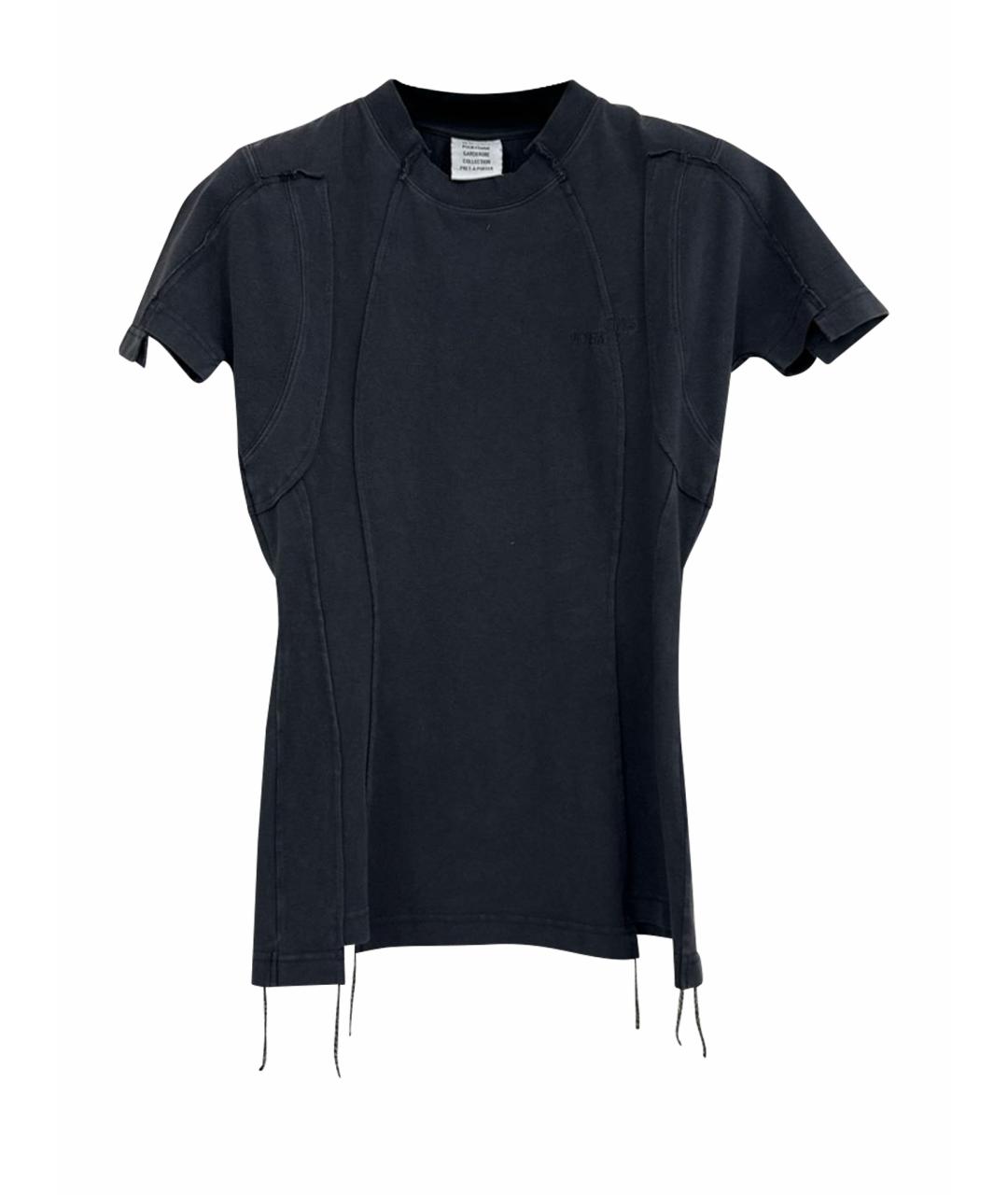 VETEMENTS Черная хлопковая футболка, фото 1