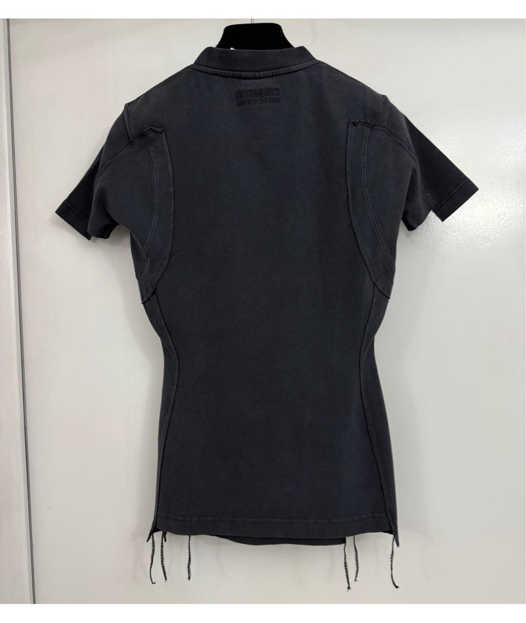 VETEMENTS Черная хлопковая футболка, фото 2