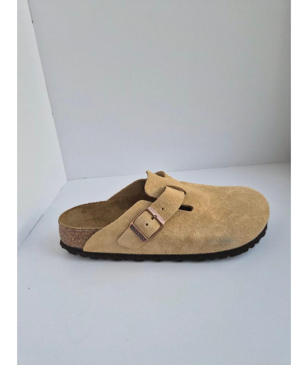 BIRKENSTOCK Бежевые замшевые сабо, фото 6