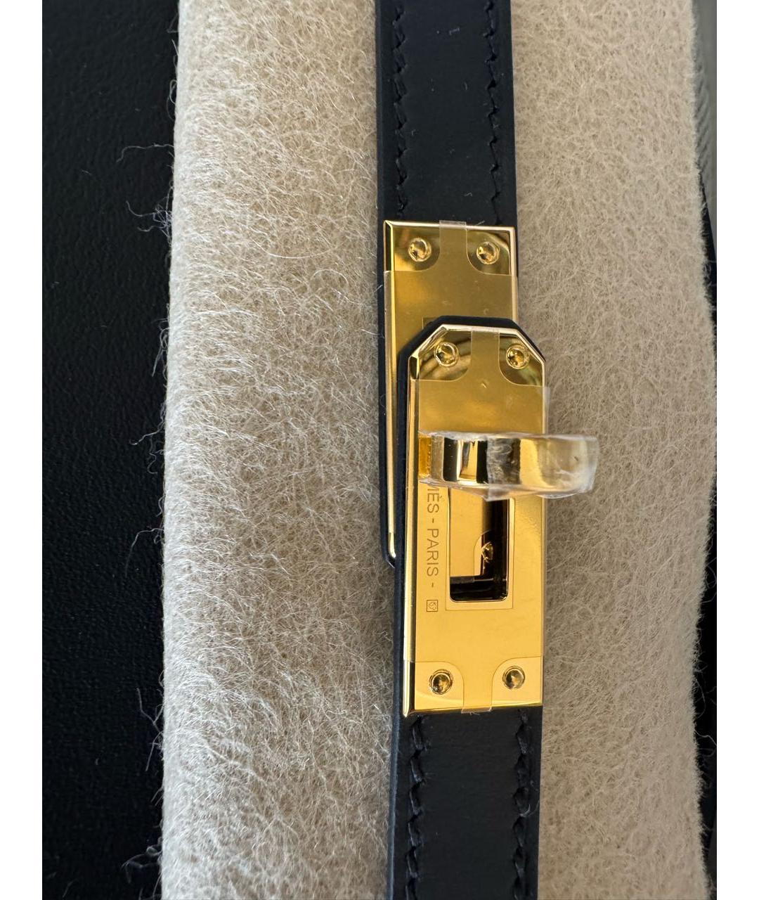 HERMES Черная кожаная сумка с короткими ручками, фото 2