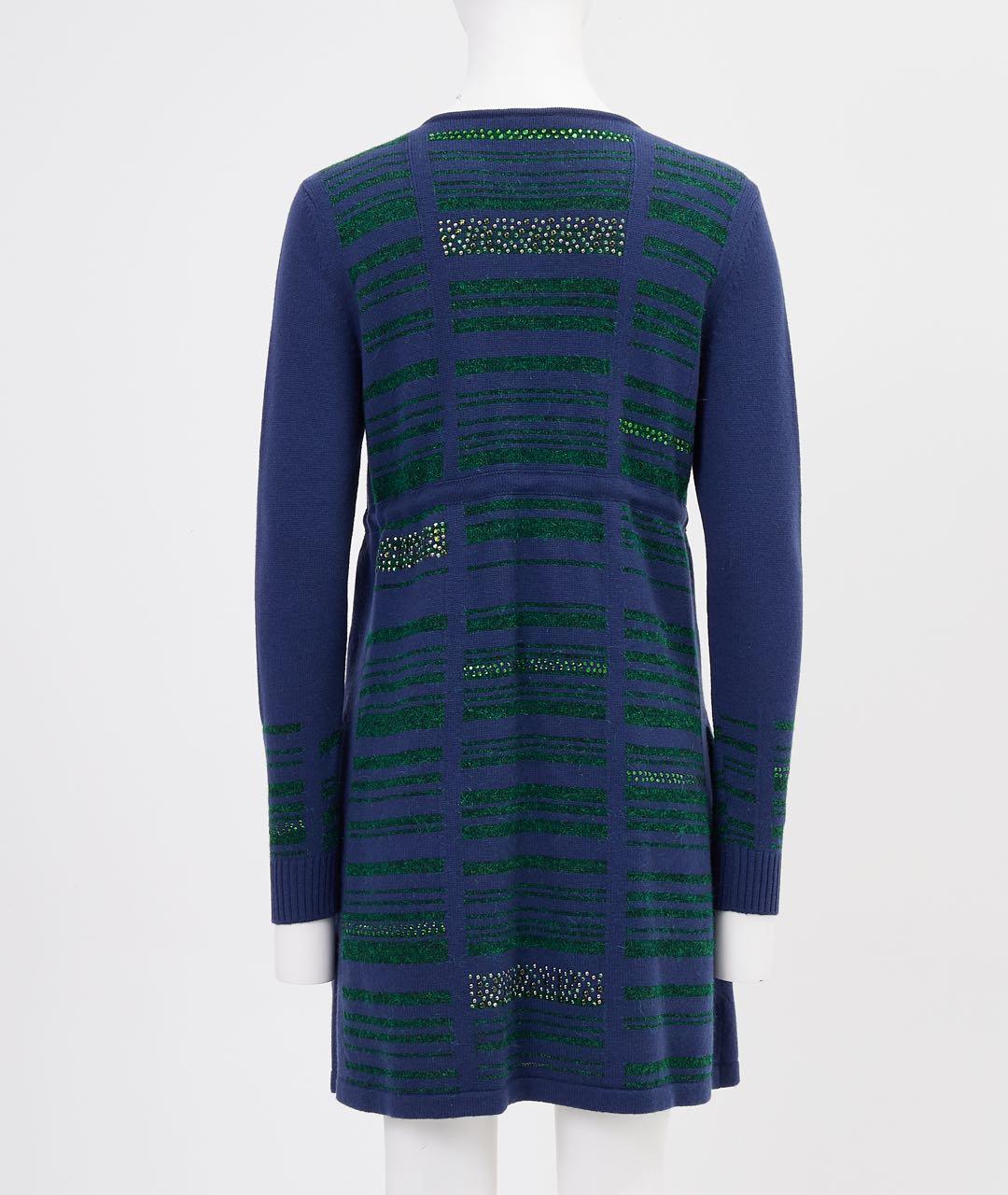 CHANEL Синее кашемировое повседневное платье, фото 2