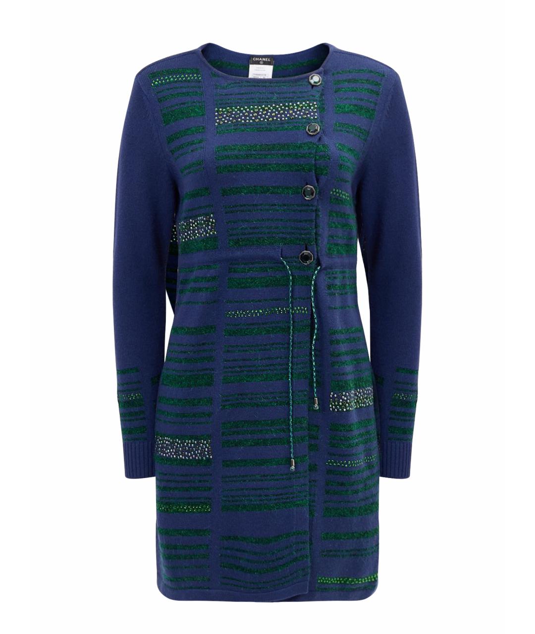 CHANEL Синее кашемировое повседневное платье, фото 1