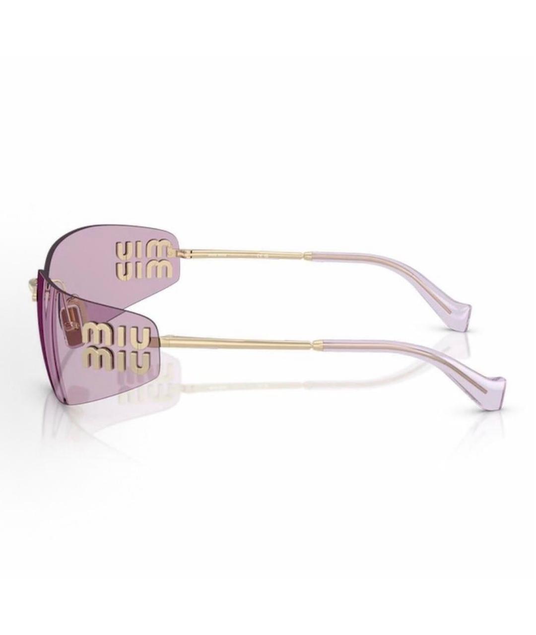 MIU MIU Розовые металлические солнцезащитные очки, фото 2
