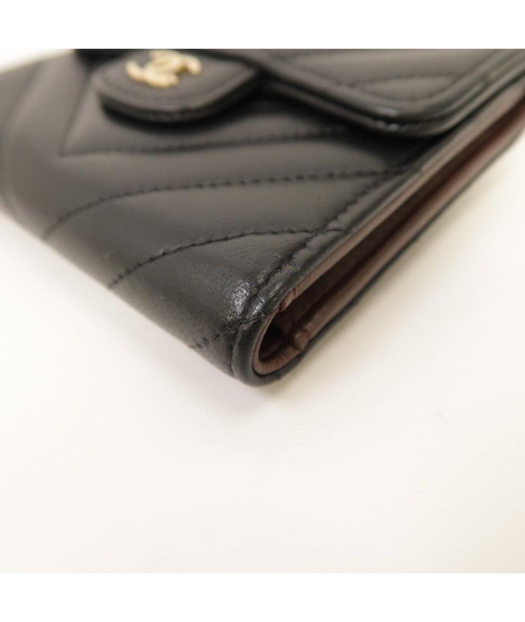 CHANEL Черный кожаный кошелек, фото 4