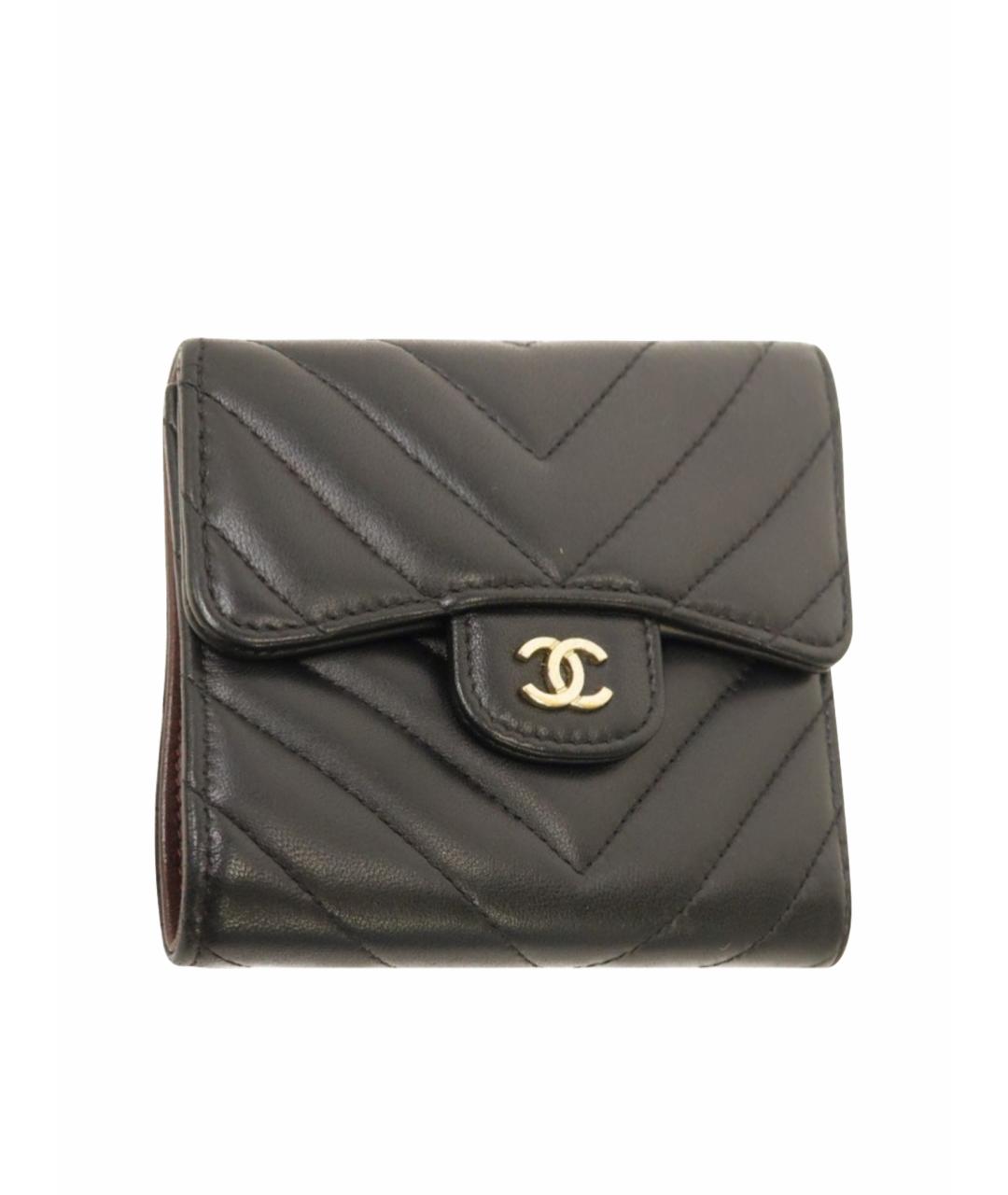 CHANEL Черный кожаный кошелек, фото 1