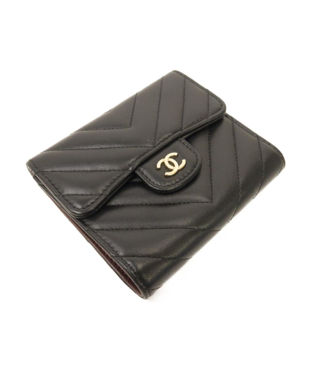 CHANEL Черный кожаный кошелек, фото 8