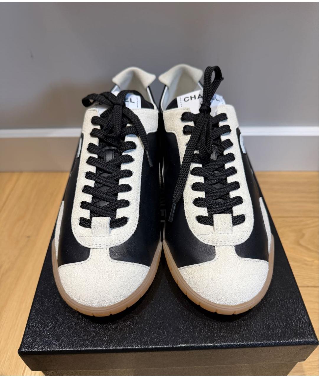 CHANEL Черные кожаные кеды, фото 2