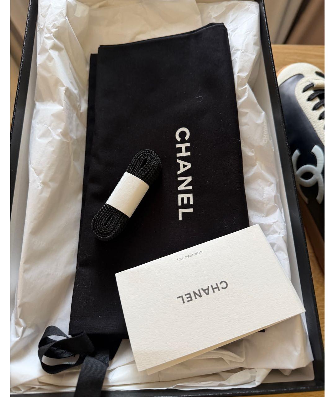 CHANEL Черные кожаные кеды, фото 7