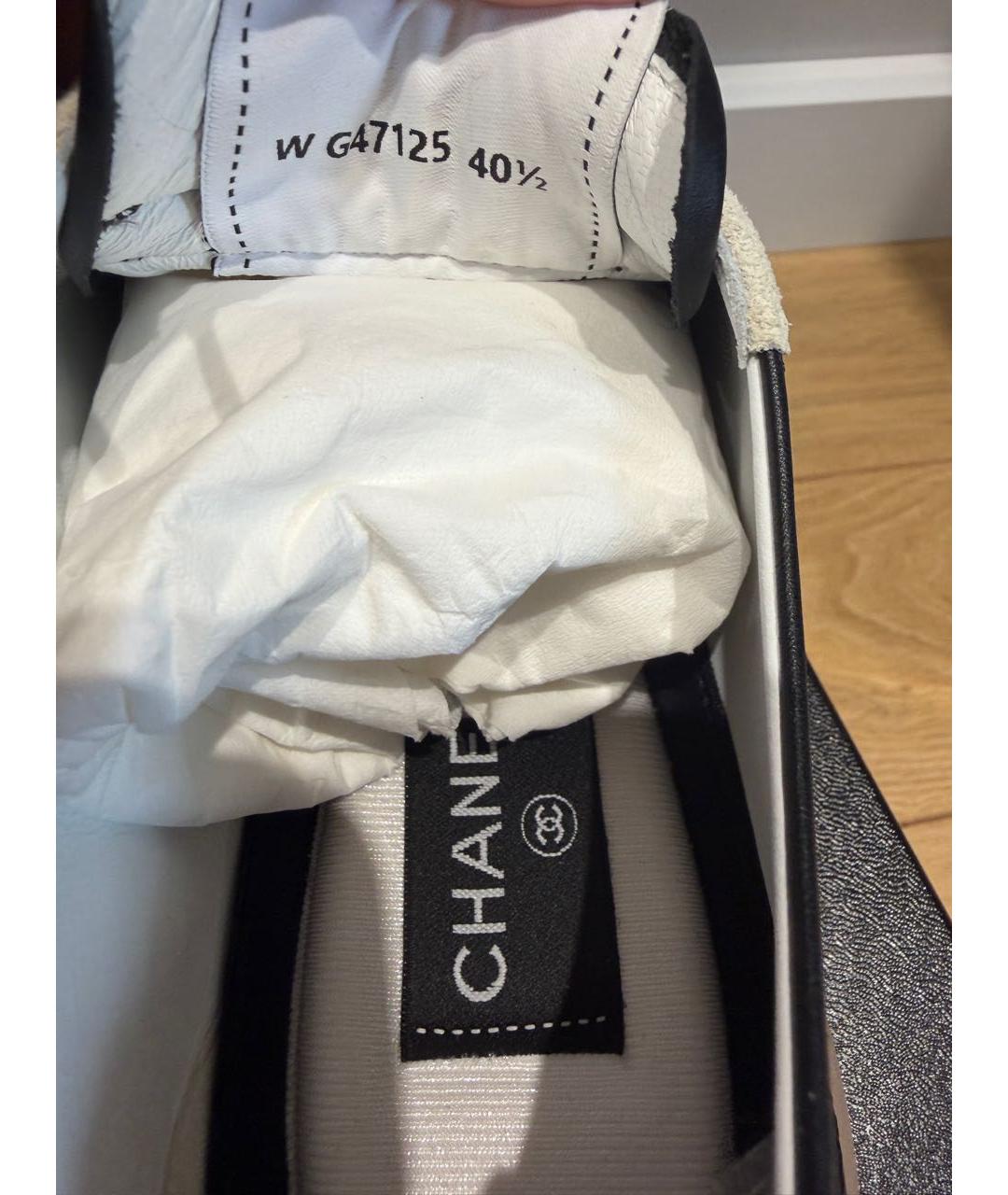 CHANEL Черные кожаные кеды, фото 5