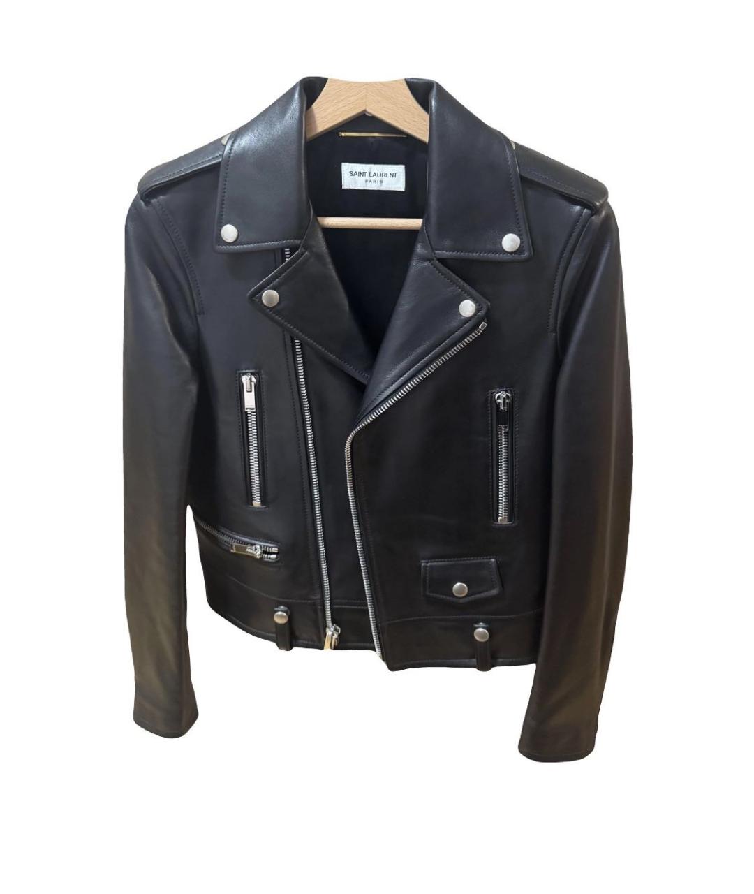 SAINT LAURENT Черная кожаная куртка, фото 2