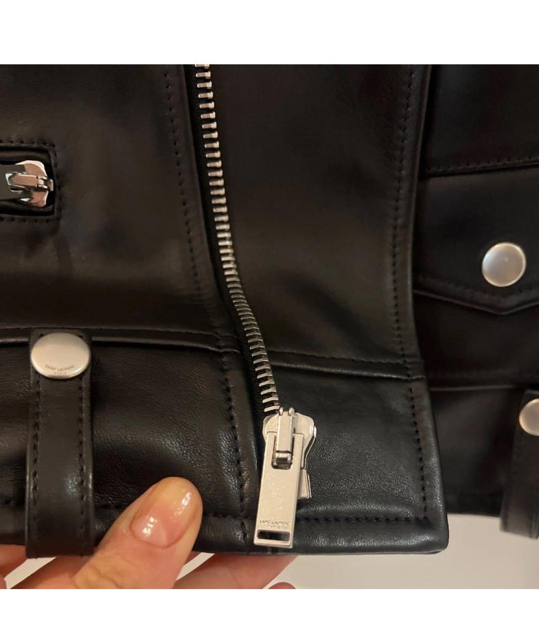 SAINT LAURENT Черная кожаная куртка, фото 7