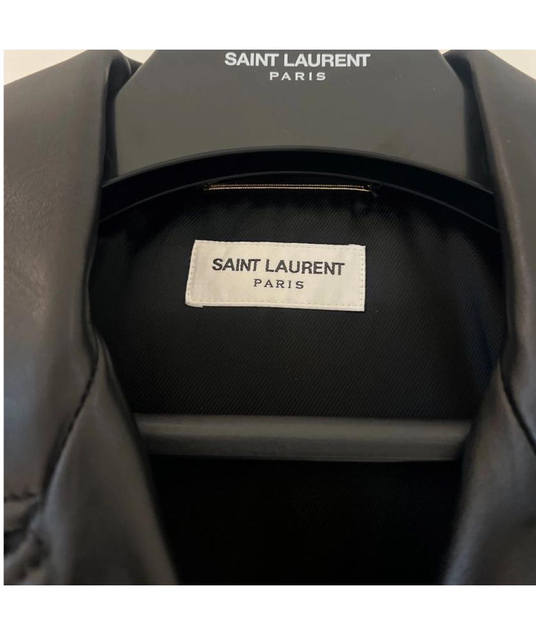 SAINT LAURENT Черная кожаная куртка, фото 5