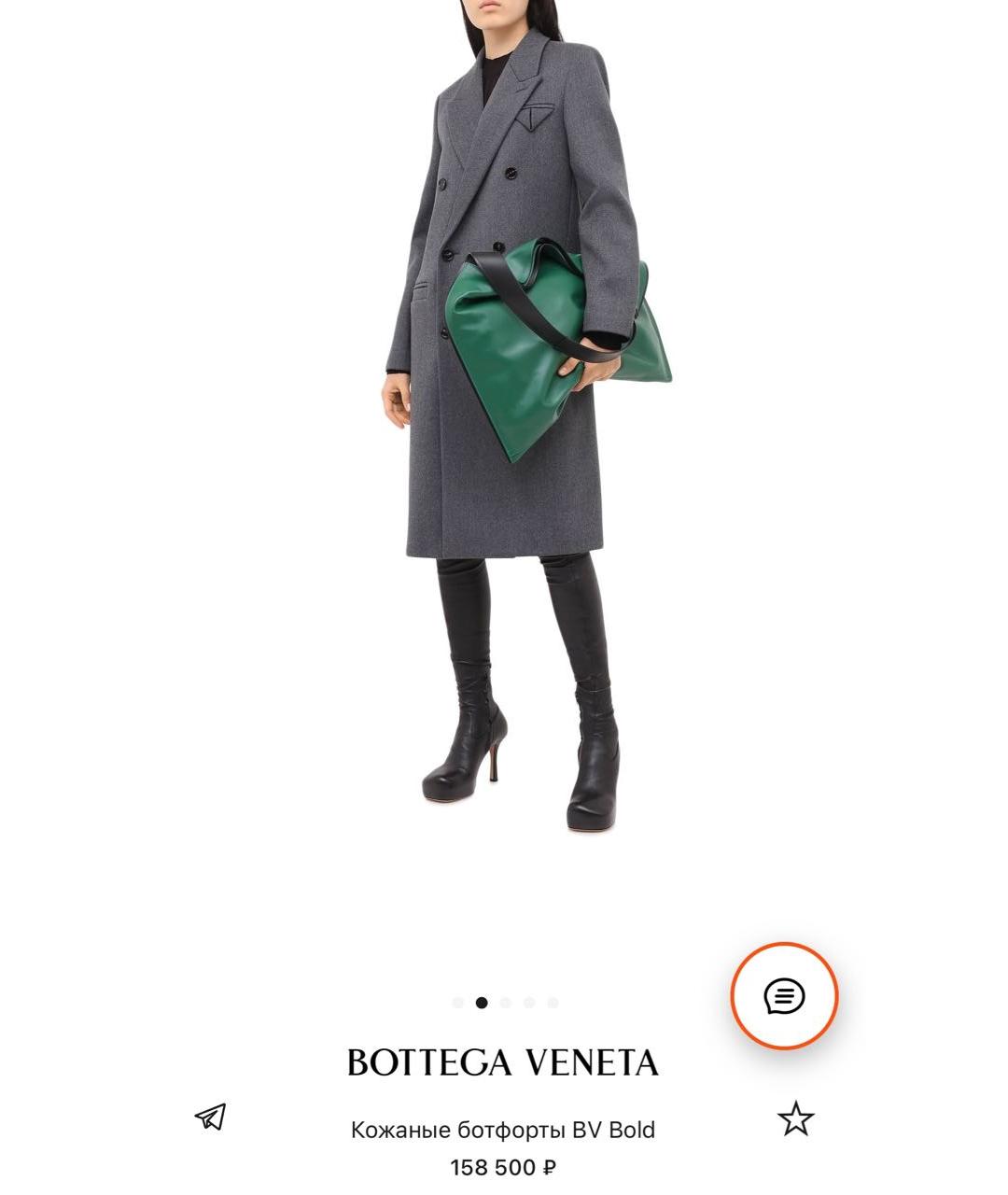 BOTTEGA VENETA Черные кожаные ботфорты, фото 4