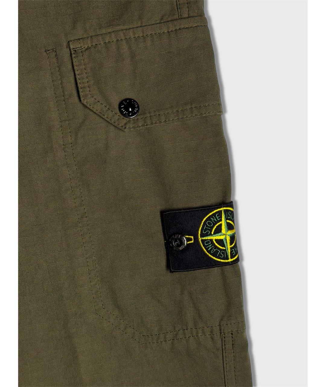 STONE ISLAND Хаки повседневные брюки, фото 4