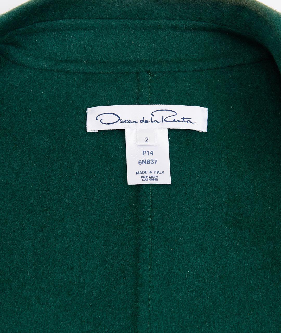 OSCAR DE LA RENTA Зеленые шерстяное коктейльное платье, фото 4