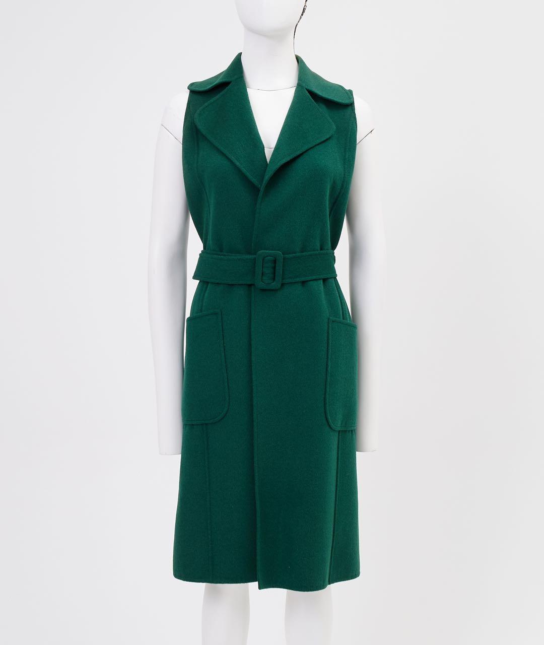 OSCAR DE LA RENTA Зеленые шерстяное коктейльное платье, фото 5