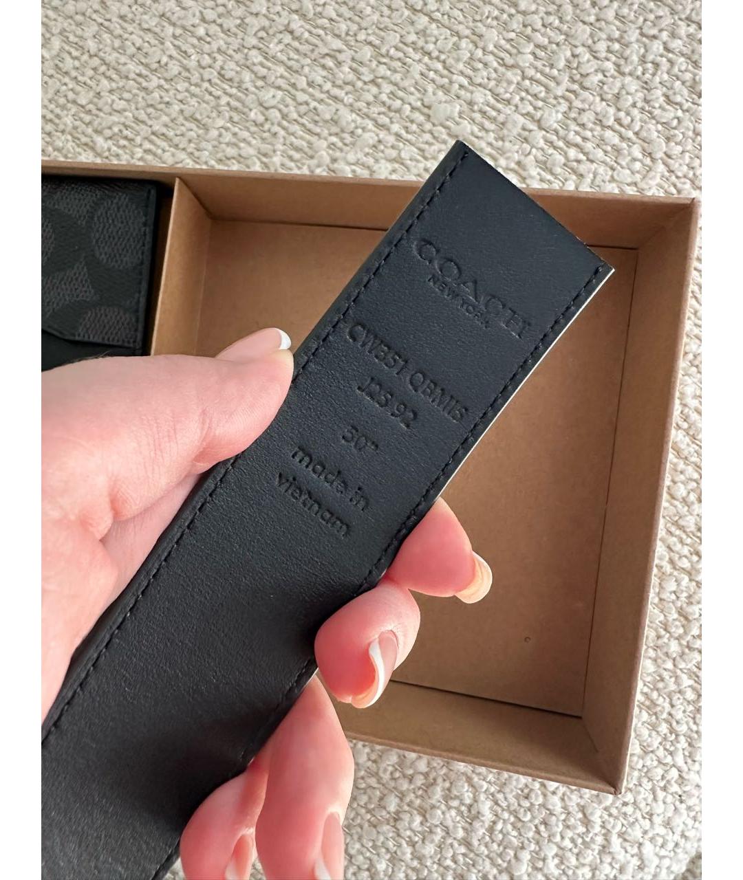 COACH Черный кожаный кардхолдер, фото 7