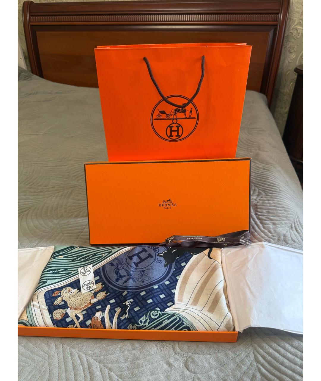 HERMES Мульти кашемировый платок, фото 7