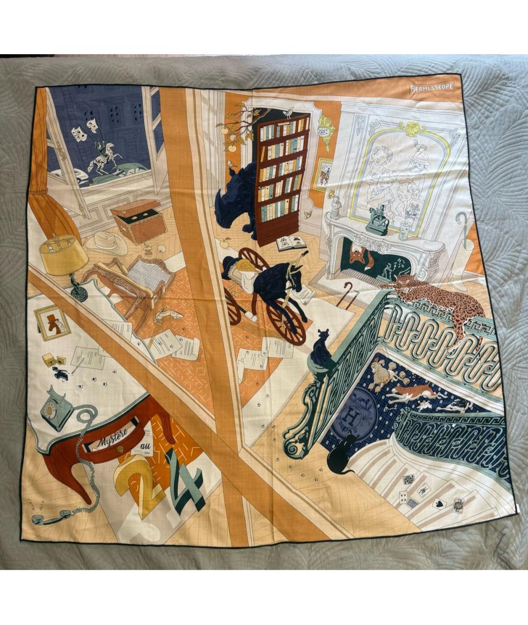 HERMES Мульти кашемировый платок, фото 9