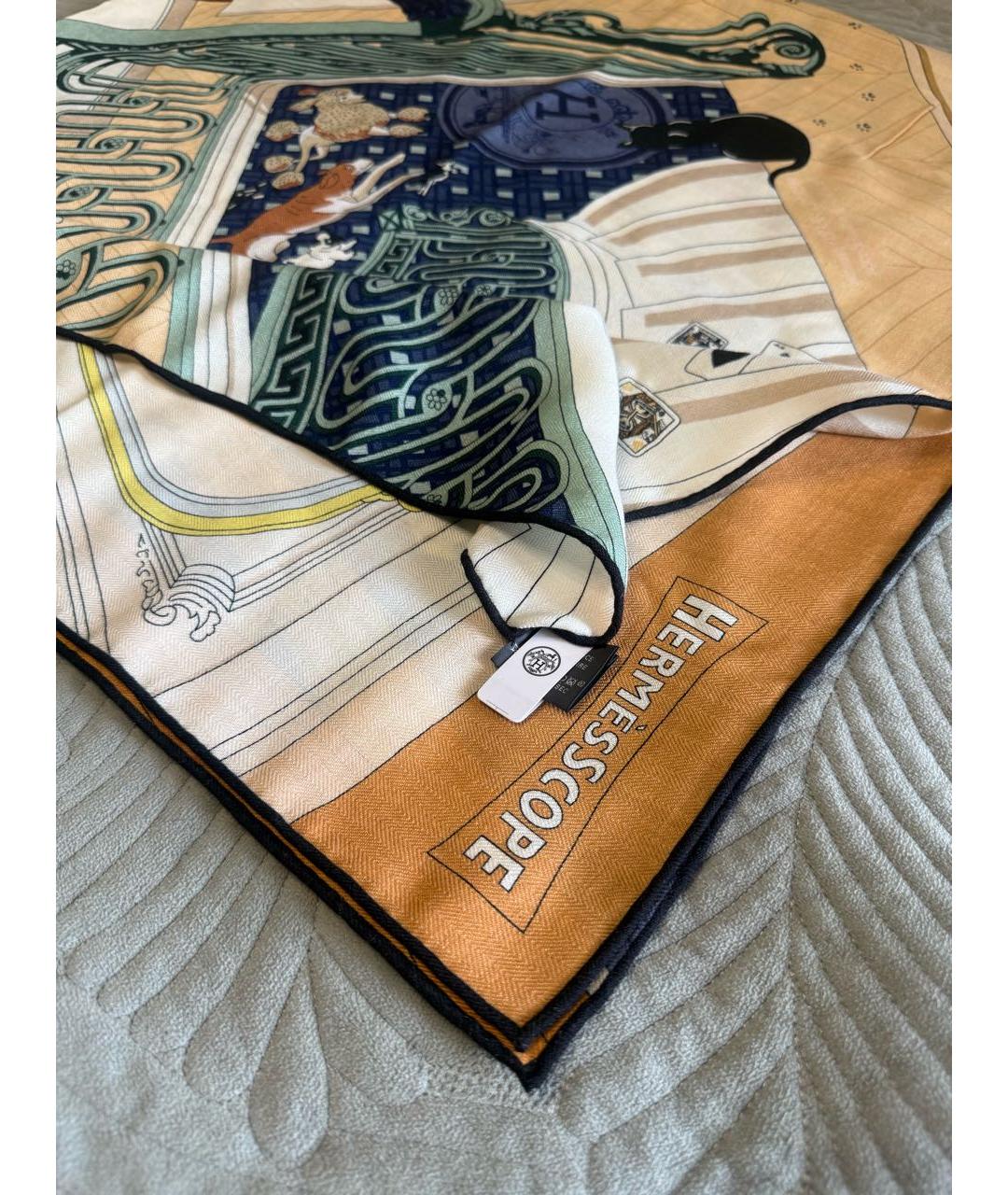 HERMES Мульти кашемировый платок, фото 5