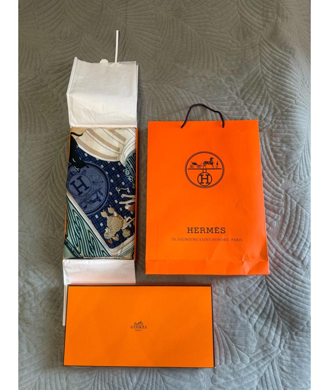 HERMES Мульти кашемировый платок, фото 6