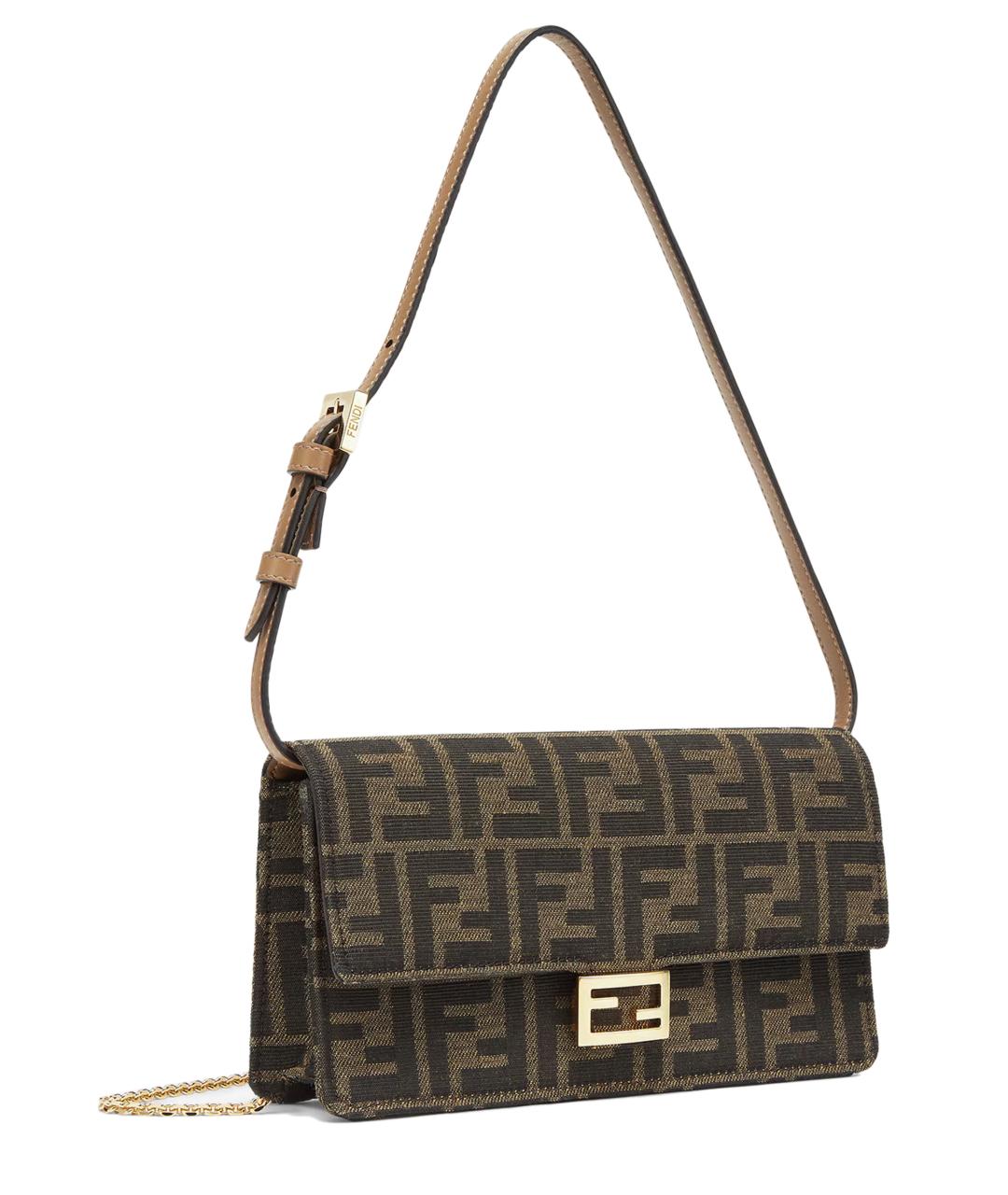 FENDI Коричневая тканевая сумка через плечо, фото 2