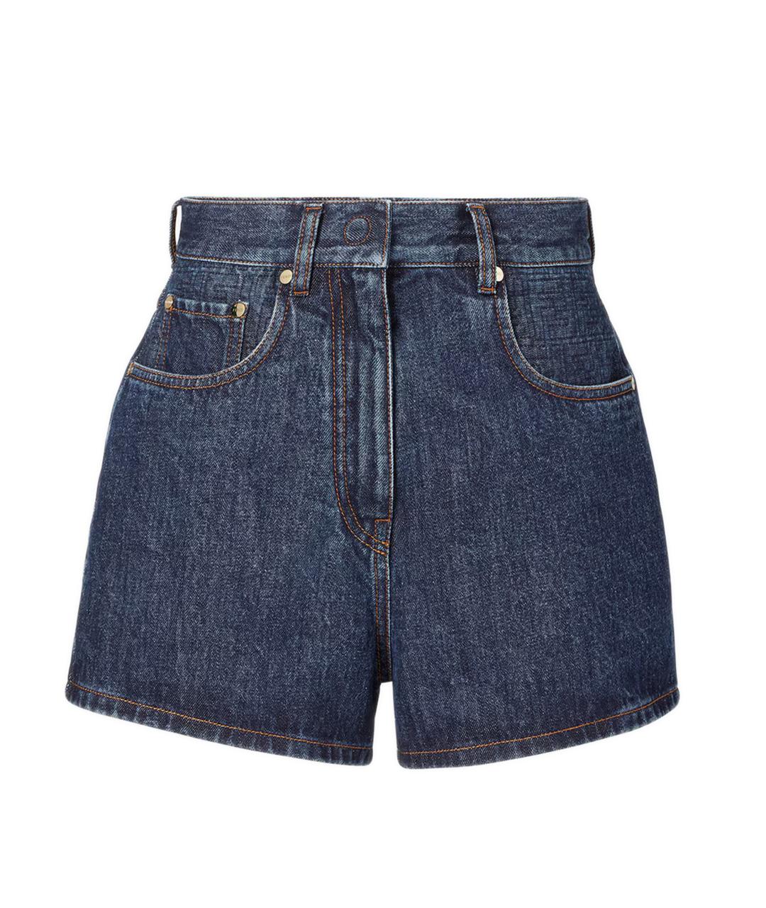 FENDI Синие хлопковые шорты, фото 1