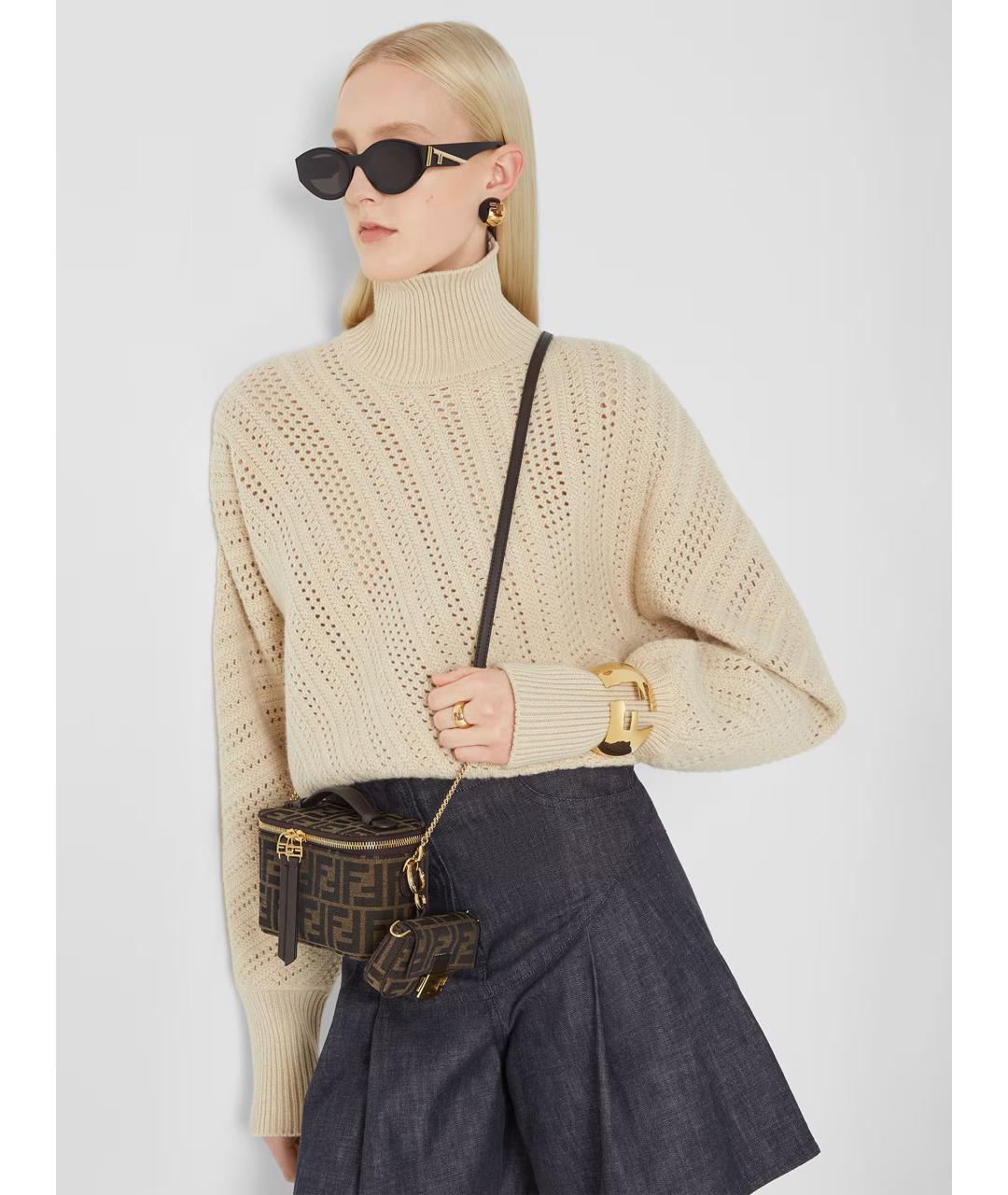 FENDI Коричневая тканевая сумка через плечо, фото 2