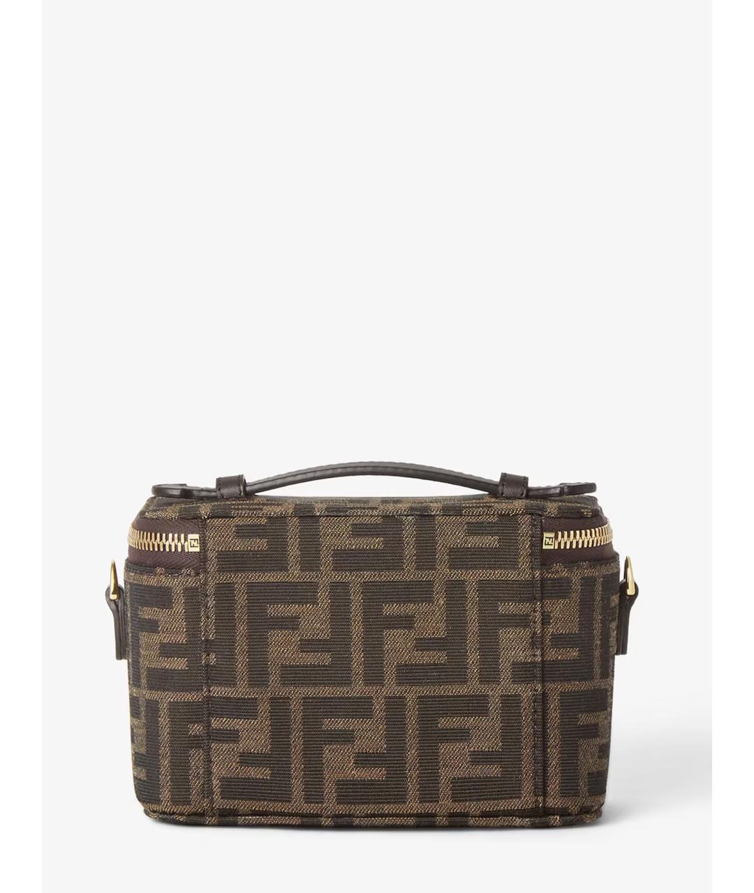 FENDI Коричневая тканевая сумка через плечо, фото 4