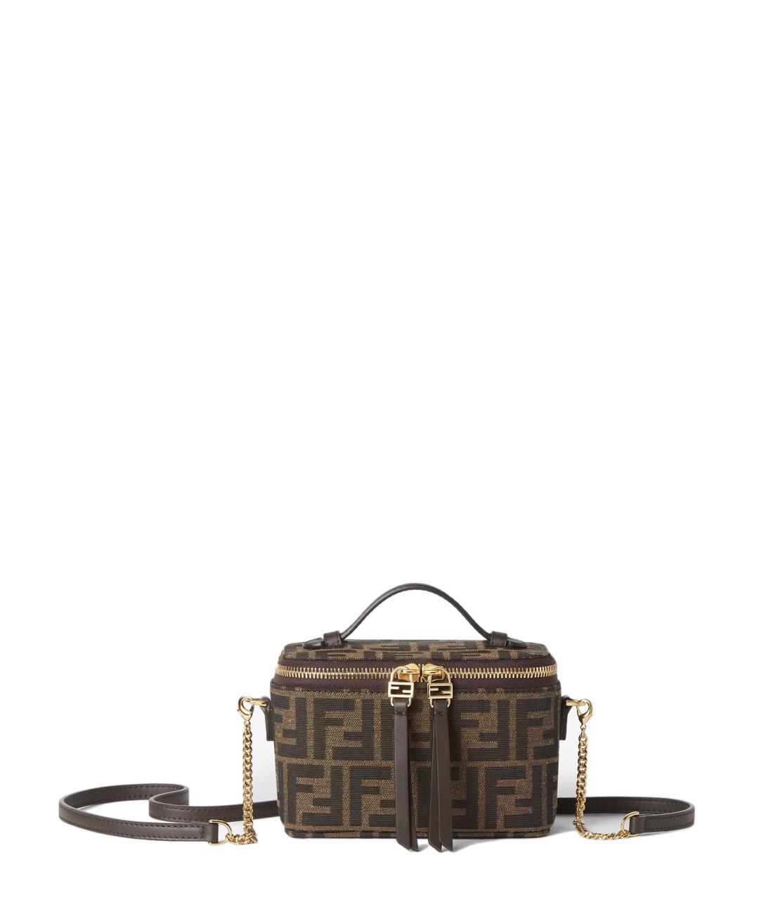 FENDI Коричневая тканевая сумка через плечо, фото 1